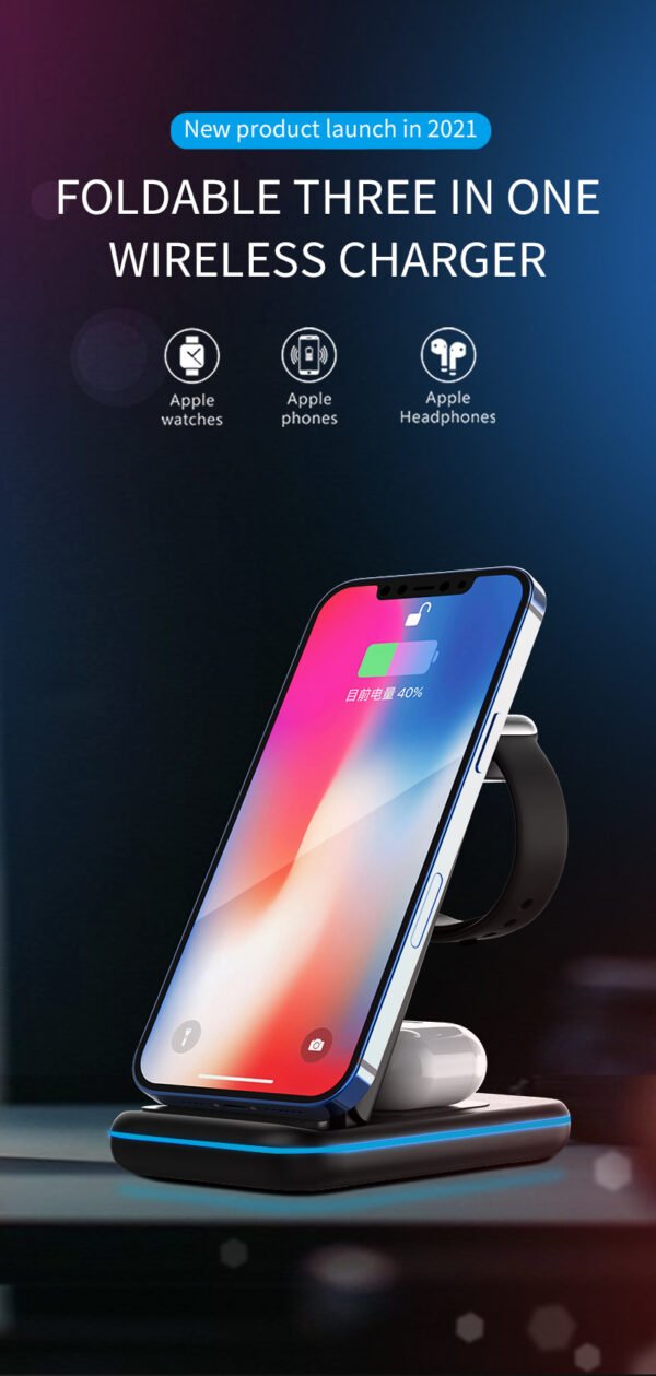 3-in-1 Foldable Wireless Charging Stand – Fast Charge with Type-C Port - Image 5