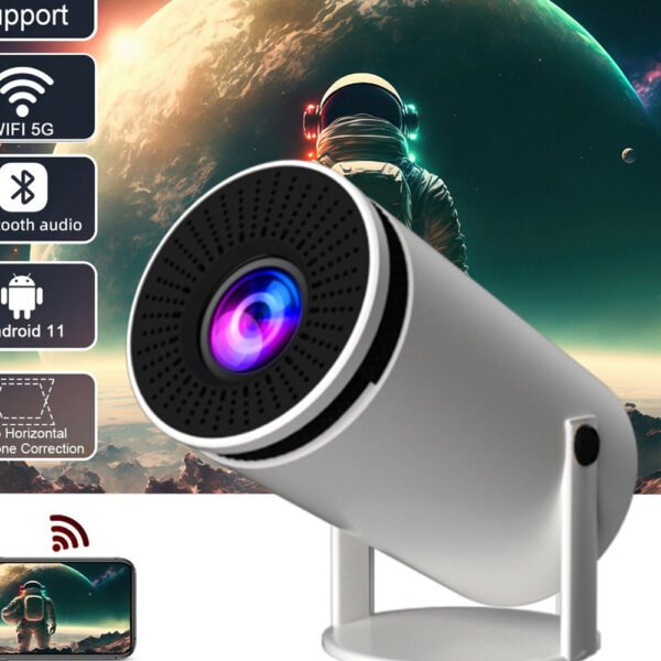 HY300 Smart Android Projector | Full HD Home Theater with Barrel Design & Projection Screen