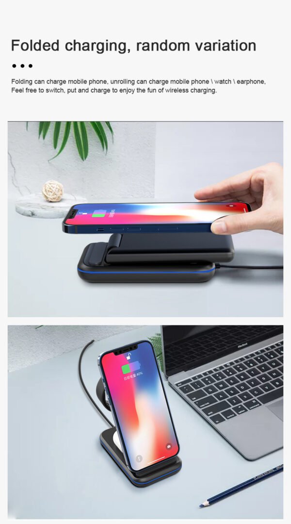 3-in-1 Foldable Wireless Charging Stand – Fast Charge with Type-C Port - Image 8