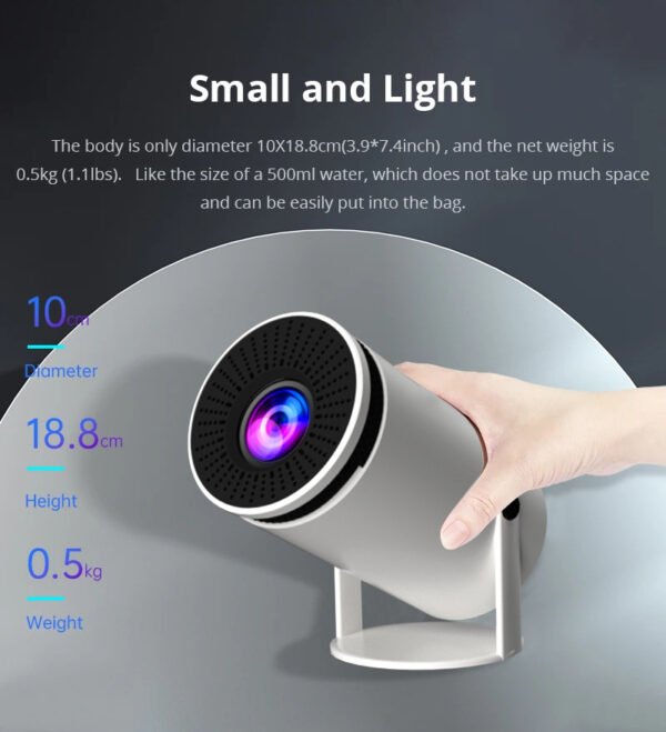 HY300 Smart Android Projector | Full HD Home Theater with Barrel Design & Projection Screen - Image 7
