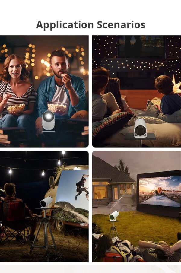 HY300 Smart Android Projector | Full HD Home Theater with Barrel Design & Projection Screen - Image 9