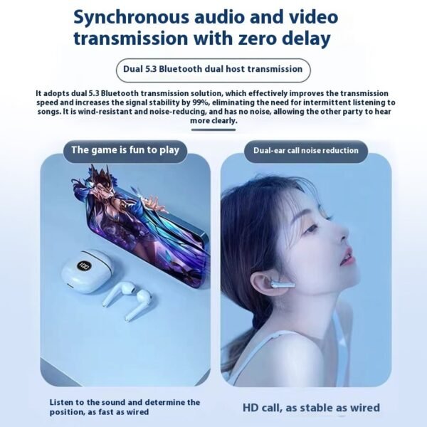 X88/X60 Wireless Bluetooth Earbuds – Noise Cancelling, Low Latency, Sports Headphones - Image 3