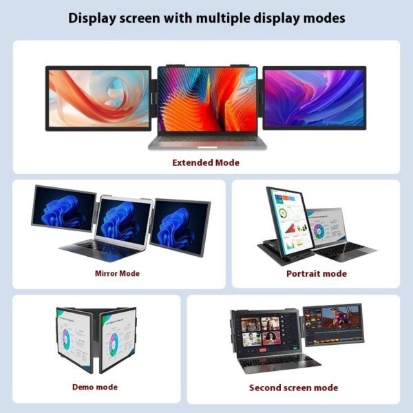 Triple Screen Laptop Monitor Extender | Portable 3-in-1 Display for Work & Gaming - Image 3