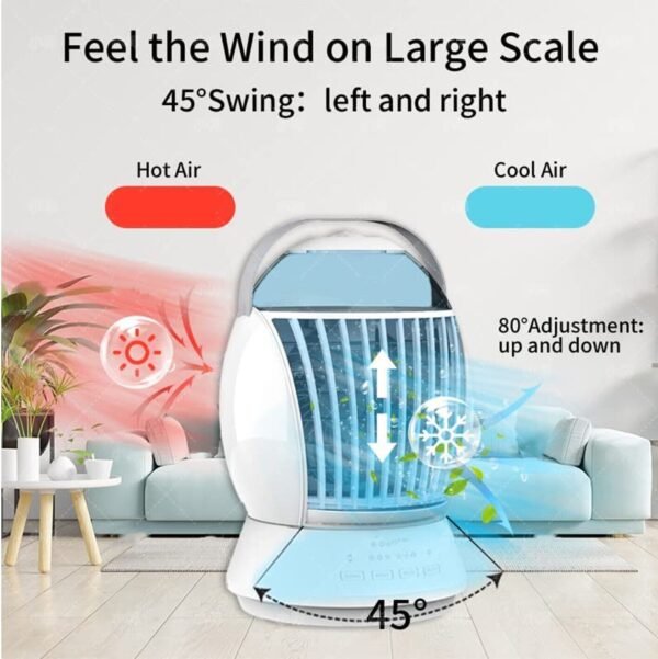 Fog Fan Air Cooler – Desktop USB Mini Air Conditioner with 3 Speeds & Humidifier Spray Function - Image 3