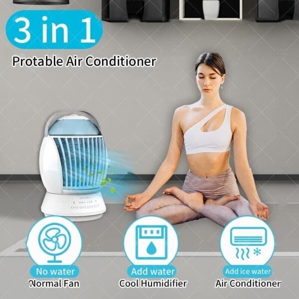Fog Fan Air Cooler – Desktop USB Mini Air Conditioner with 3 Speeds & Humidifier Spray Function - Image 5