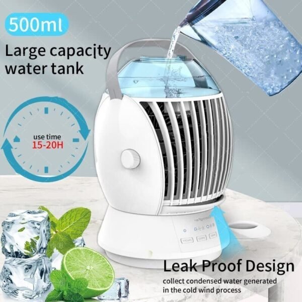 Fog Fan Air Cooler – Desktop USB Mini Air Conditioner with 3 Speeds & Humidifier Spray Function - Image 6