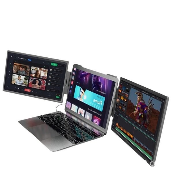 Triple Screen Laptop Monitor Extender | Portable 3-in-1 Display for Work & Gaming - Image 4