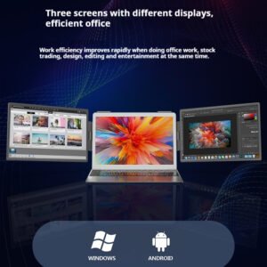 Triple Screen Laptop Monitor Extender | Portable 3-in-1 Display for Work & Gaming